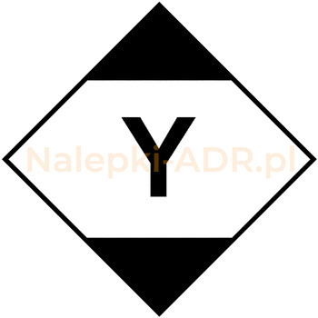 Nalepka LQ z literą Y - Ilości Ograniczone - Limited Quantities (FOLIA) 5x5cm (rolka po 500 sztuk nalepek)