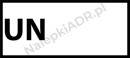 Nalepka ADR z literami UN - bez cyfr (FOLIA) 12x6cm (rolka po 250 sztuk nalepek)